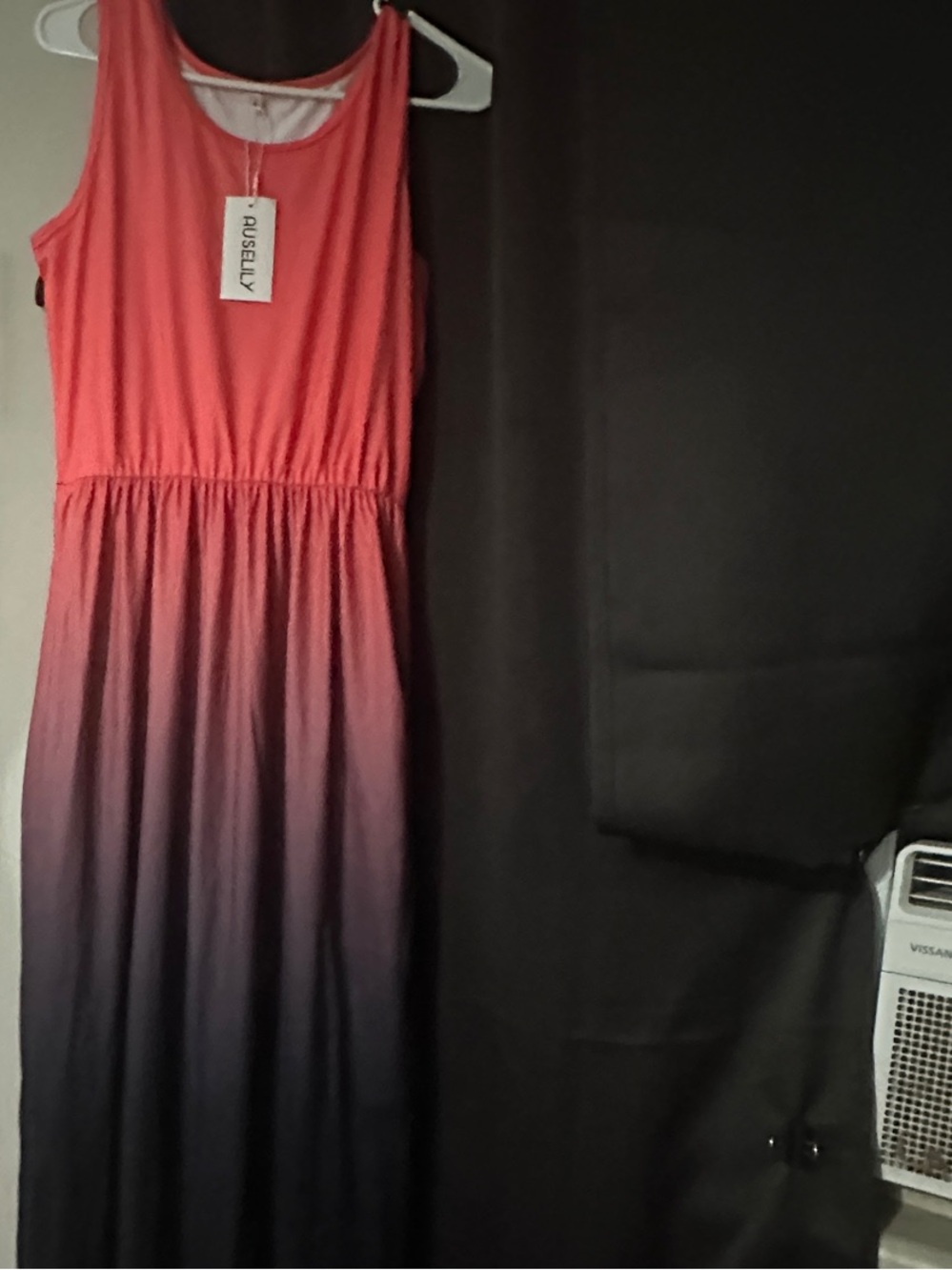 Rue21 Coral-to-Black Ombre Sleeveless Maxi Dress